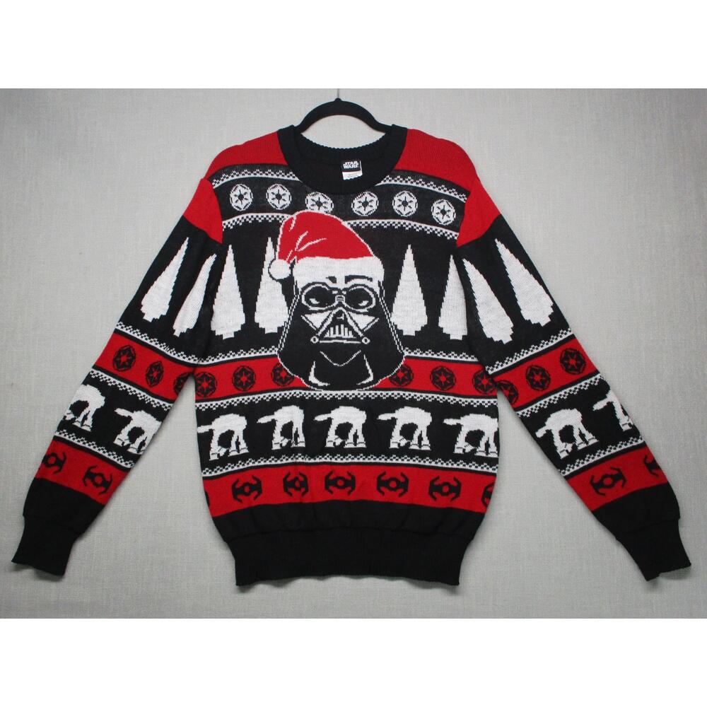 Star Wars Red Black Holiday Fun Graphic‎ Novelty Sweater Men Size Large